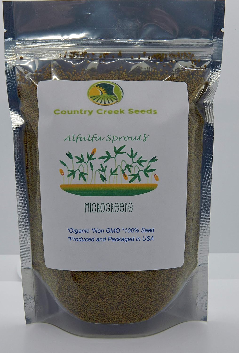 Organic Alfalfa Sprouting Seed, NON GMO 8 Oz Country
