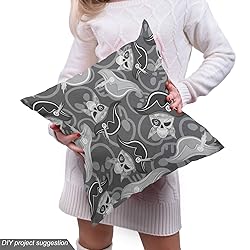 Ambesonne Pirates Fabric by The Yard, Greyscale