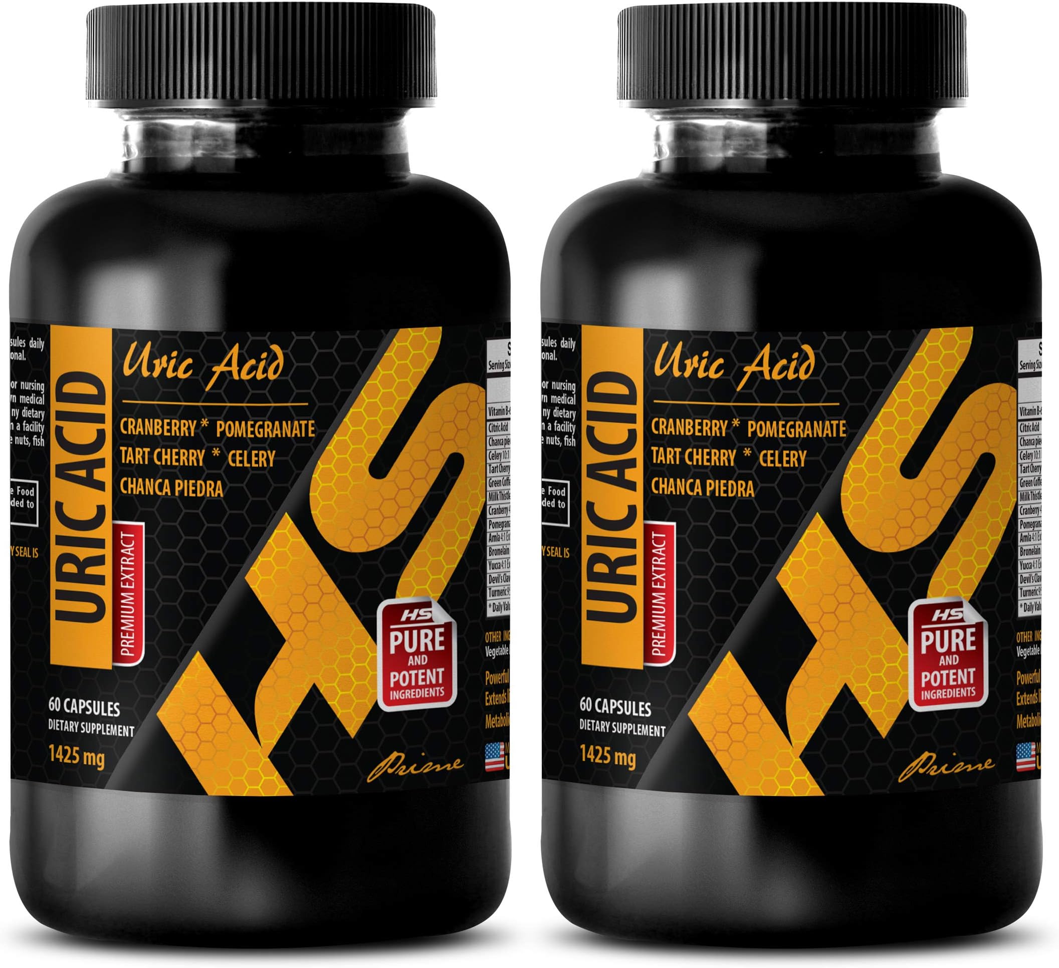 Brain and Memory Function Booster - URIC Acid - Premium EXTRACTS - Green Tea Bulk - 2 Bottles (120 Capsules)