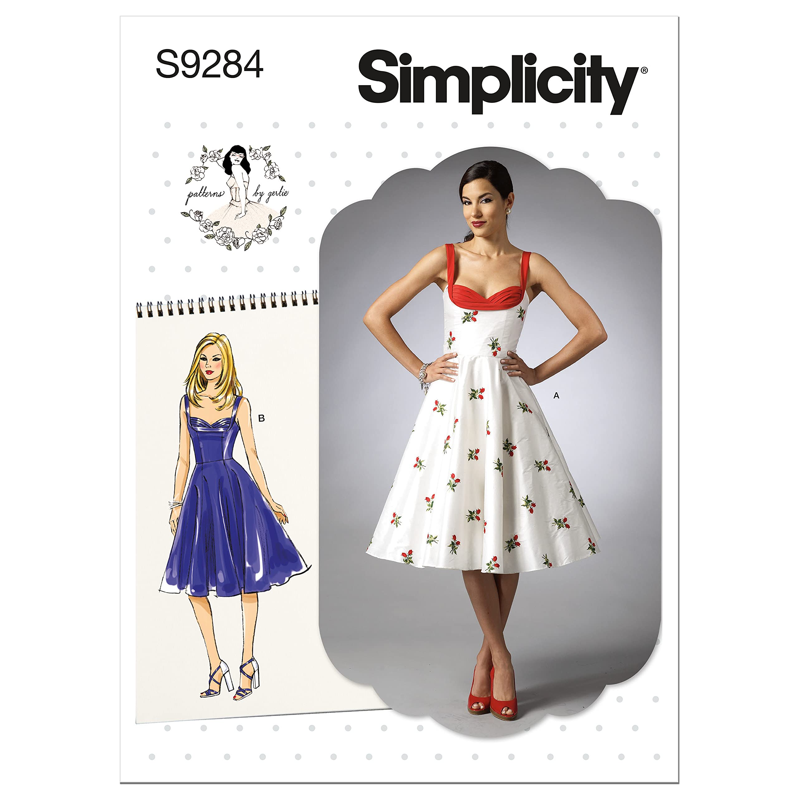SIMPLICITY SS9284AX5 Misses Dress AX5(4-6-8-10-12), Paper, White