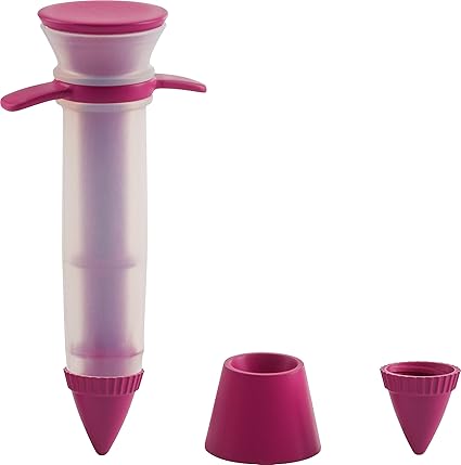 Trudeau LFGB Silicone Decorating Pen Set, Set of 4, Fuchsia Grey