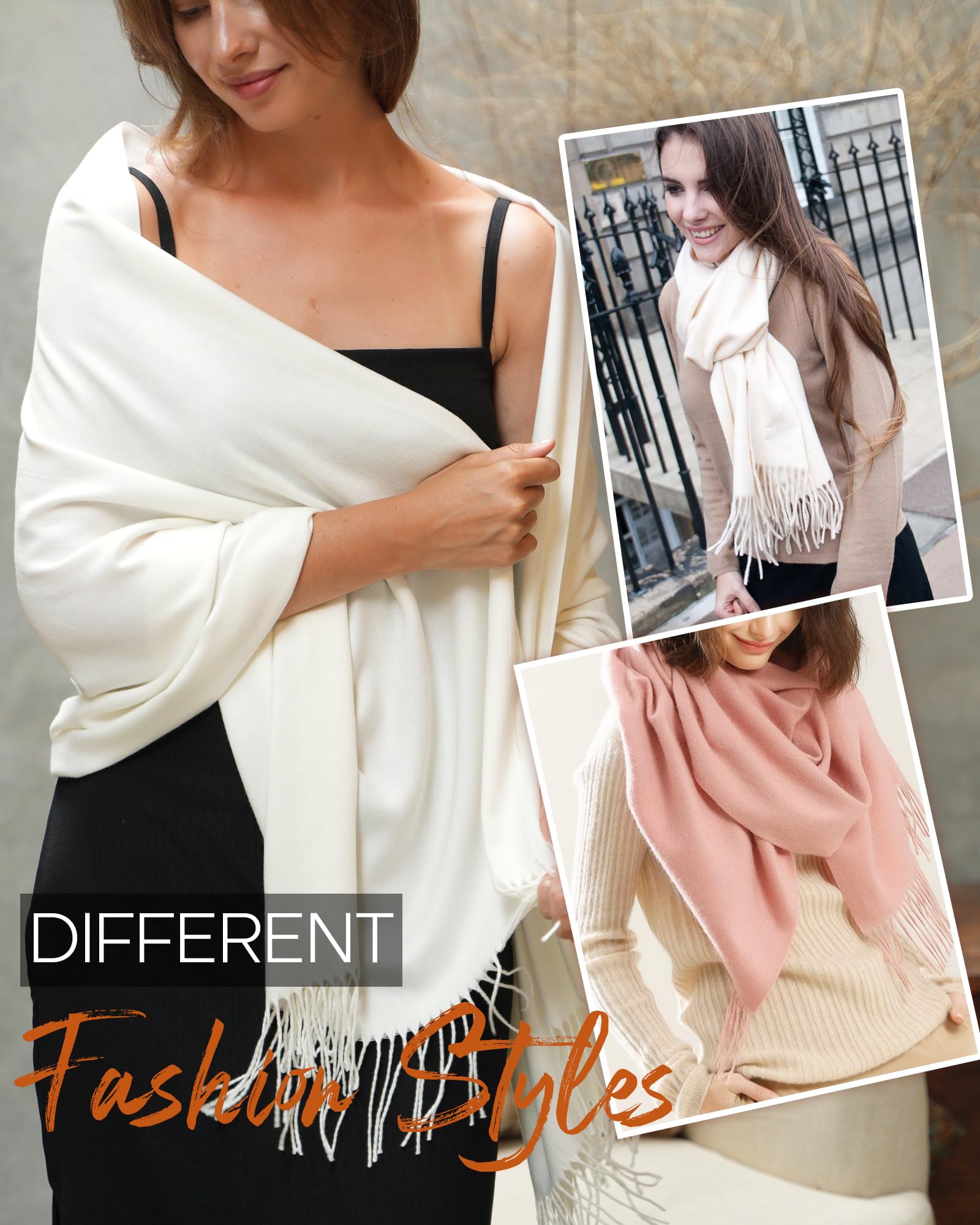 FURTALK Winter Scarf for Women Pashmina Shawl Wraps Soft Warm Fashion Blanket Scarves Gifts