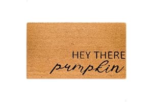 THEODORE MAGNUS Fall Door Mat - Welcome Mat for Front Door with Non-Slip Backing - Durable Doormat - Perfect for Outside Entrance and Entryway Matt - Outdoor/Indoor - Hey There Pumpkin - 17" x 30"
