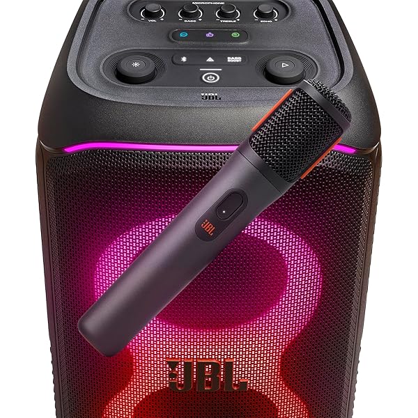 JBL PARTYBOX WIRELESS MIC – 2X DIGITAL WIRELESS MICROPHONES, RECHARGEABLE BATTERY (20HRS – 700MAH), CLEAR VOICE, CRISP SOUND, STABLE 2.4GHZ CONNECTION, COMPATIBLE WITH ALL PARTYBOX SPEAKERS (BLACK)