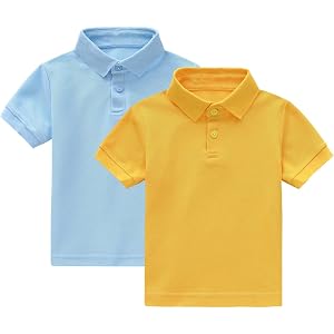 DASAYO 2 Pack Boys Uniform Shirts Kids Polo Shirt Collared Short Sleeve Boy Uniforms 2026 Girls Back to School Clothes 1-13 Y