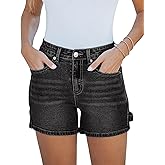 luvamia Jean Shorts for Women Trendy High Waisted Denim Shorts Carpenter Stretchy Summer Casual Mom Cut Off Jeans Shorts
