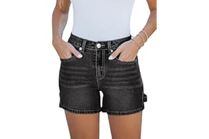 luvamia Jean Shorts for Women Trendy High Waisted Denim Shorts Carpenter Stretchy Summer Casual Mom Cut Off Jeans Shorts