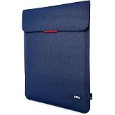 JCPal Fraser Slim Laptop Sleeve for 13-14" Laptop and Tablet, Navy Blue | Protect your 13-14 inch laptop with a slim sleeve, magnetic closure, reinforced corners, padded interior and easy-grab handle