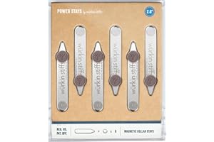 Würkin Stiffs Power Stays Magnetic Collar Stays|Power Stays with Storage Case | Metal Shirt Collar Stays for Men Clothing