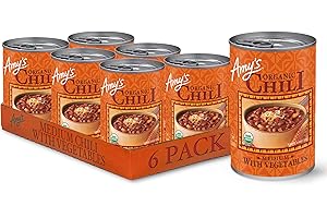 Amy's, Chili, Gluten Free, Vegetarian, Vegetable, Organic, Medium Spice, Jalapeño Pepper, 14.7 oz, Pack of 6
