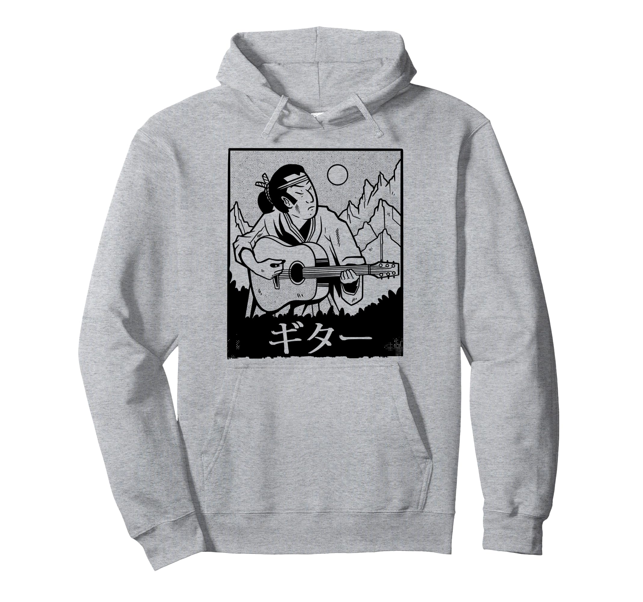 Samurai Playing Guitar Japanese Music Vintage Pullover Hoodie