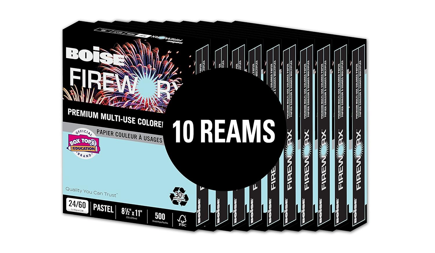 Download Office Products Cherry Charge 20 lb 10 ream carton 5,000 Sheets 8.5 x 11 BOISE FIREWORX Premium ...