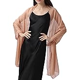 changyexi Elegant Evening Shawl Wrap for Women Formal, Sparkling Crepe Chiffon, Wedding Party Scarf