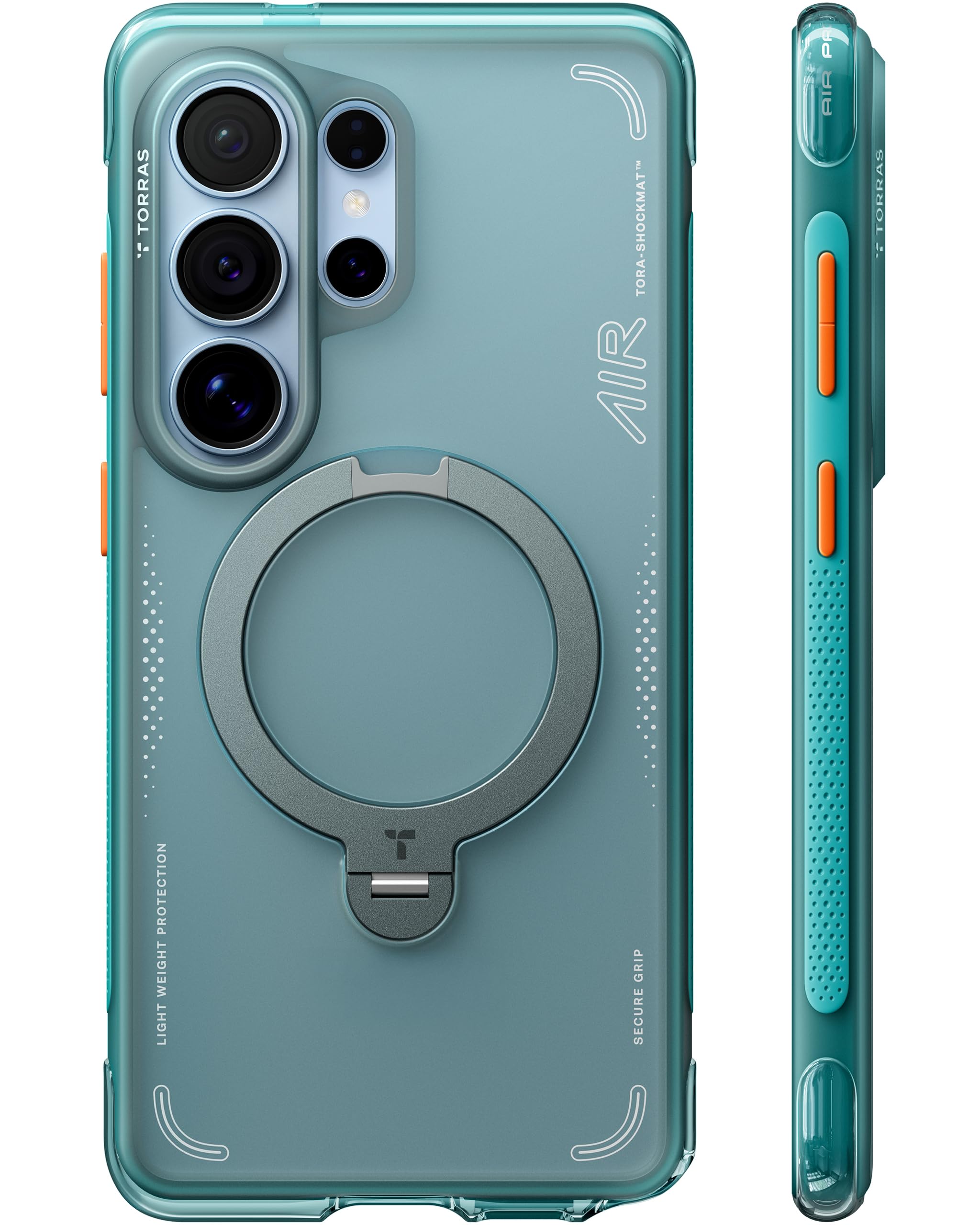 Photo 1 of TORRAS Ostand Q3 Air for Samsung Galaxy S26 Ultra Case with 360 Magnetic Stand, Fit for MagSafe, Airbag Cushion, Mil-Grade Drop Tested, Shockproof Phone Case for S26 Ultra 6.9", Glacier Sprint