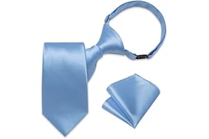 DiBanGu Boys Pre-Tied Neckties and Pocket Square Set Adjustable Strap Tie for Kids Wedding Party Graduation School Uniforms