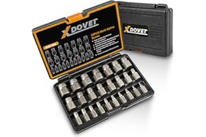 XDOVET Screw Extractor Set, Screw and Bolt Extractor Set, Easy Out | Heavy-Duty | Rocket Socket-25PCS