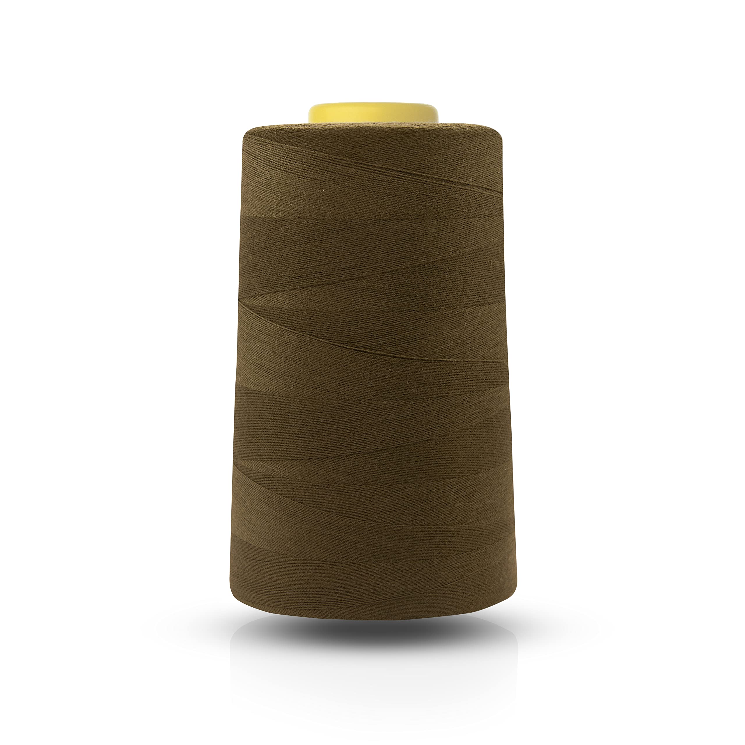 Realm Single Overlocking Sewing Machine Polyester Thread 5000 Yards Cones White Black Natural Navy Red (Light Khaki)