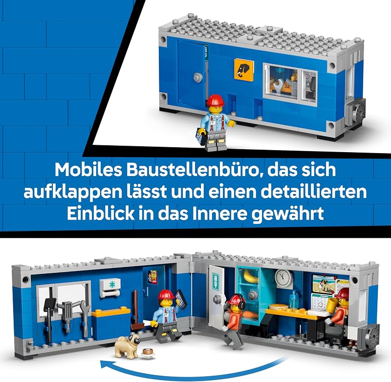 City Kipplaster und Schaufellader Spielzeuge - Baustellenfahrzeuge mit funktionierenden Funktionen und 3 Minifiguren - STEM Geburtstagsgeschenk für Jungen ab 8 Jahren - 60494 — Foto 5 von 8