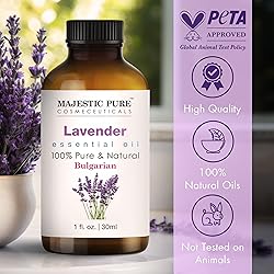 Majestic Pure Lavender Essential Oil with Glass