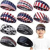 Sratte 10 PCS Sweatbands for Kids Soccer Headbands Boys Sports Kids Sweatbands Breathable Sweat Wicking Headband for Youth Basketball, Football, Baseball, Running