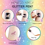 FACEGEM LONDON Glitter Tattoo Kit Kids Temporary Markers Stencils Party Gift view 7