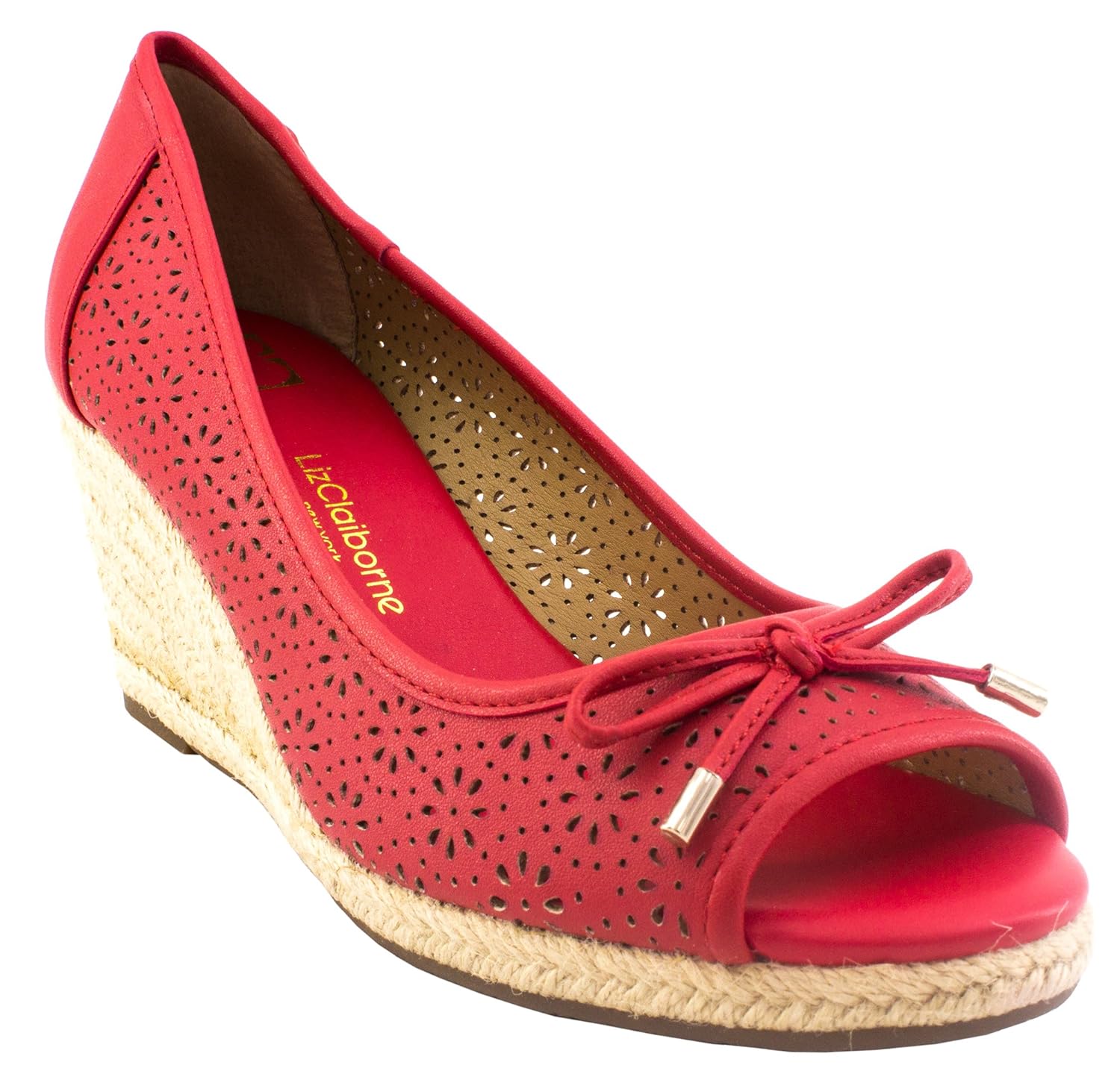 liz claiborne womens magenta wedge sandals