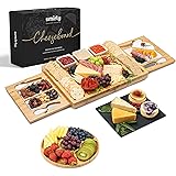 SMIRLY Charcuterie Boards, Extra Large Charcuterie Board Set - Bamboo Cheese Board and Knife Set - House Warming Gifts New Ho