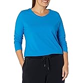 JUST My Size Womens Just My Size Women's Plus Size Vneck Long Sleeve Tee
