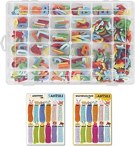 N-S Antsili Alphabet and Match Puzzles for Kids,Spelling Game,Early Education Letters and Numbers Toys,Food-Grade Silicone Digital and Arithmetic Card Paper for Preschoolers Aged 3+