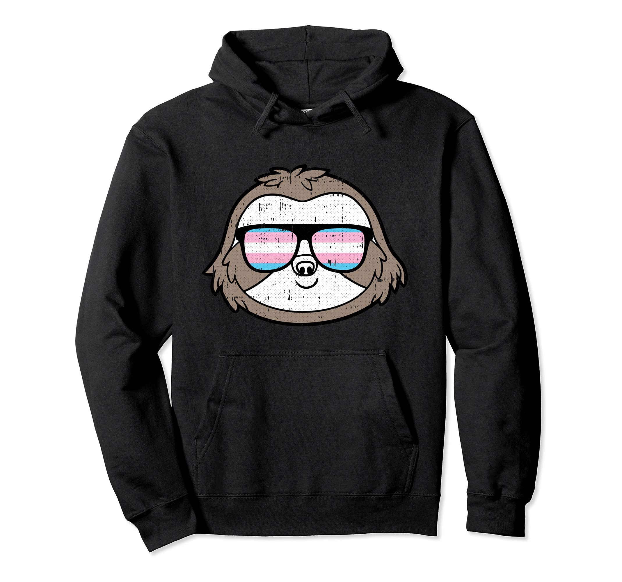Dog Sunglasses Trans-gender Pride Animal Proud LGBT-Q Ally Pullover Hoodie