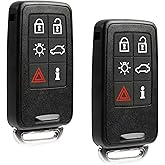 2X USARemote Key Fob Replacement Keyless Entry Remote for 2007 2008 2009 2010 2011 2012 2013 2014 2015 2016 2017 2018 Volvo S60 S80 V60 V70 XC60 XC70 6-Button Smart Key (KR55WK49266, 30659498)