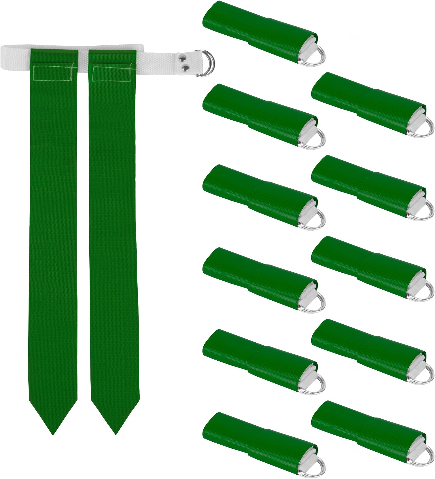 Crown Sporting Goods 12-Pack Flag Football Team Set - Includes 12 Belts, 24 Flags, Flag & Touch Games, Practices, & Training