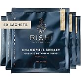 Rishi Tea Chamomile Medley Herbal Tea - Organic, Caffeine Free Direct Trade Sachet Bags, Calming Chamomile Flowers with Lemon Verbena & Mint - 50 Count