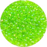 Mulutoo 1000 Pcs 6MM AB Color Crystal Acrylic Beads Round Faceted Crystal Plastic Bead Spacer Beads for Jewelry Making, Bracelets Necklaces Earrings Wind Chimes Suncatchers(404 - Fluorescent GreenAB)