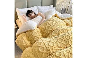 CSYBYW Thickened Super Soft Insulation Hibiscus Winter Quilt,Hibiscus Double Fabrics,Breathable Warmth Fluffy Plush Double Sided Velvet Blanket for Cold Weather(Yellow,200x230cm/79x90in(5kg))