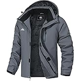 MAOYSSEN Men's Mountain Ski Jacket Warm Winter Snow Coat Waterproof Snowboarding Jacket Outdoor Windbreaker Hooded for Hiking