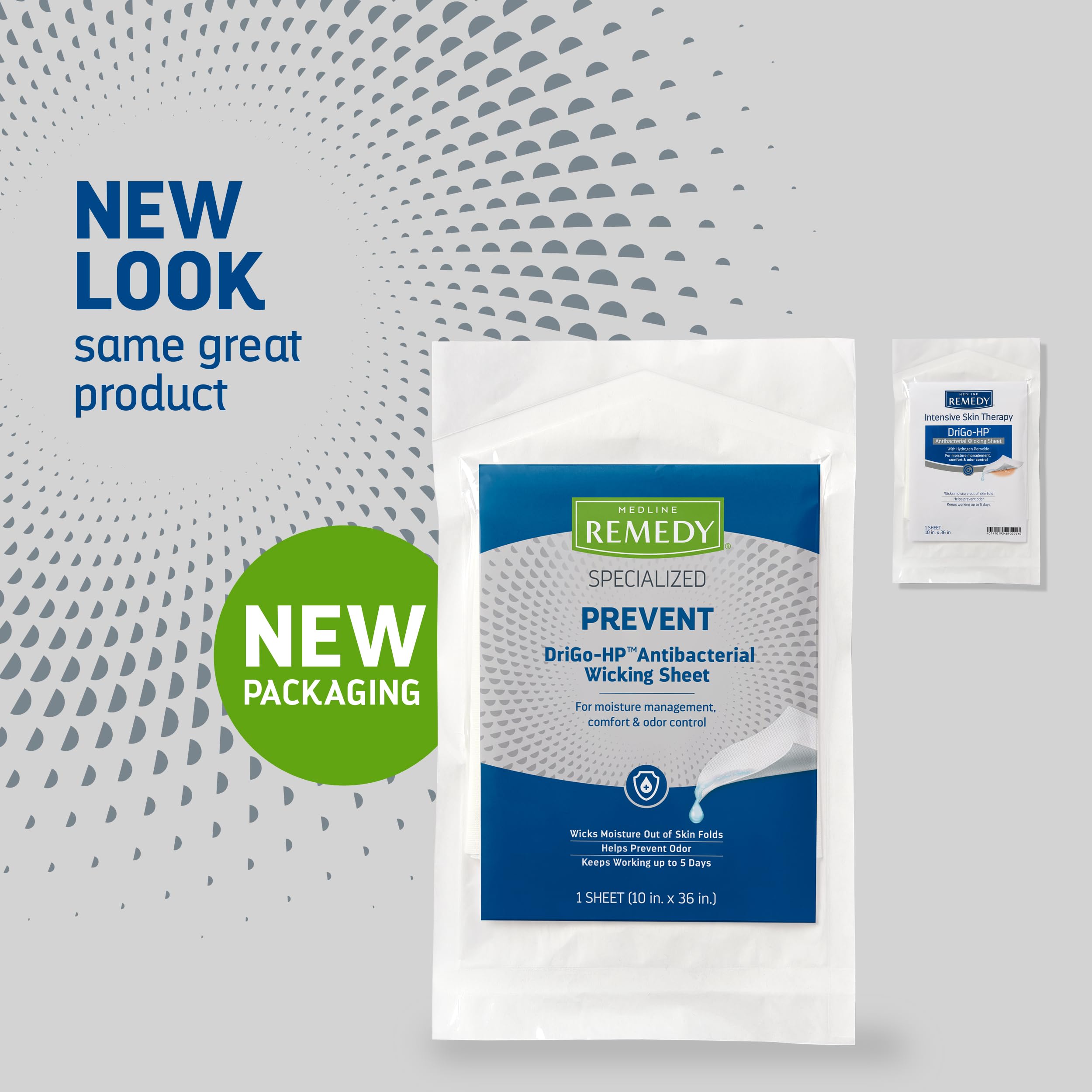 Medline Remedy Specialized DriGo-HP Antibacterial Wicking Sheet, 10