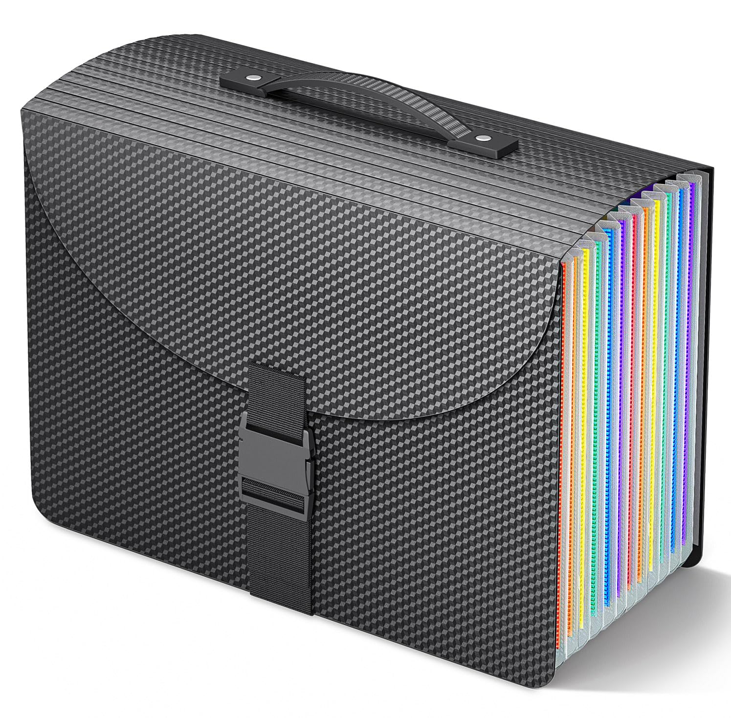 Photo 1 of TOPCJ Expanding File Folders,Accordion File Organizer with Handle,13 Pockets Expandable Filing Folders,Tabs Included Filing Box,Adjustable Strap,Bill Documents Organizer,A4/Letter Size,Diamond