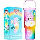 Get Trend Care Bears Tumbler with Straw 30oz Kids Teens Insulated Cup with Lid Handle Travel Mug Cups with Lids for School Sports Gifts for Kids (Multi Care Bears)