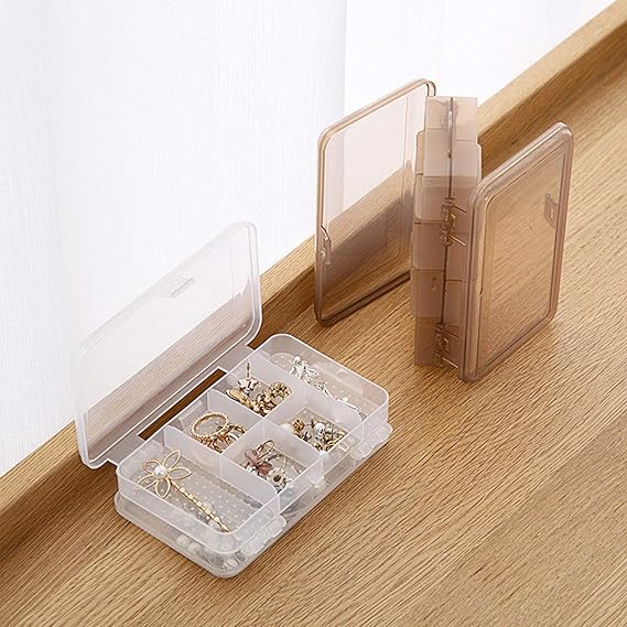 Clear Jewelry Box, 2PCS Double Layer Earrings Storage