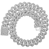 JINAO Cuban Link Chain for Men - 20MM Iced Out Miami Mens Necklace 14K Gold Plated Cubic Zirconia Women Hip Hop Jewelry