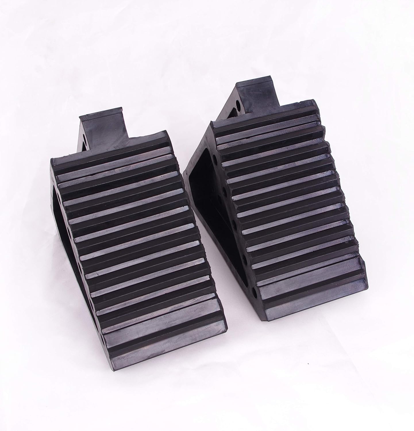 HIGOOD Solid Rubber Wheel Chock with Handle for The Car, Strong and Durable,8" Length, 4" Width, 6" Height - Pack of 2: Automotive