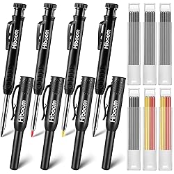Hiboom 4 Pack Carpenter Pencils Set with 24