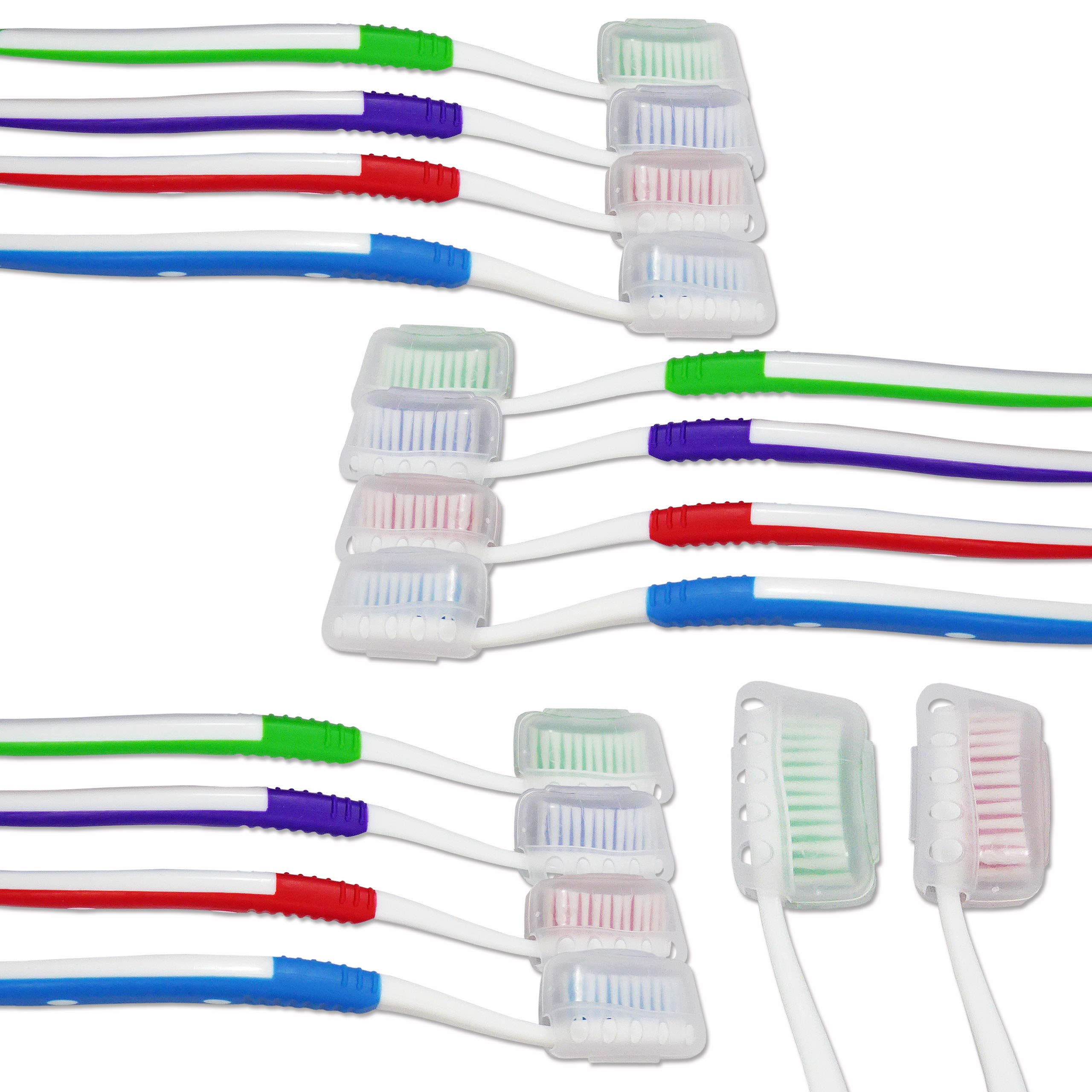 Adult Toothbrushes with Covers ~ Bulk Pack of 20 Manual Toothbrushes ~ Individually Packaged Medium Firm Bristles