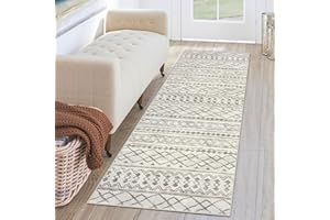 KUTA Moroccan Runner Rug 2x6 Non-Slip Vintage Beige Boho Hallway Runner Rug Kitchen Runner Rug Ultra Soft Print Distressed Geometric Runners for Hallways, Entryway Bedroom Laundry