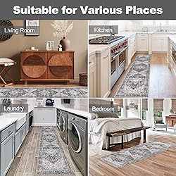 Yamaziot Washable Runner Rug, 2x8 Non-Slip Boho