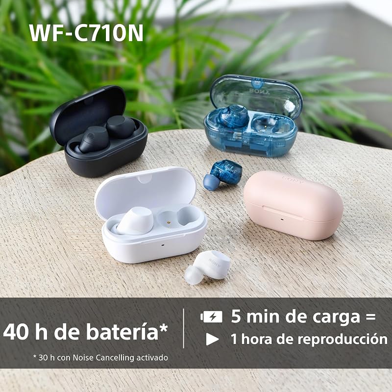 WF-C710N Auriculares Inalámbricos con Cancelación de Ruido, Blanco