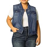 Plus Size Stretch Denim Vest at Amazon 