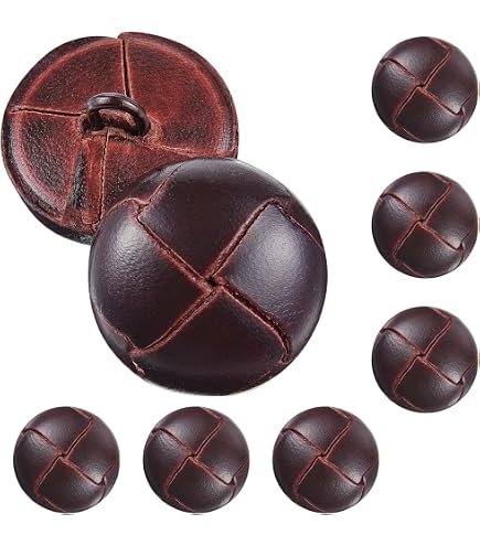 Amazon.com: LzyxzQ 7Pcs Vintage Genuine Leather Button Shank Hand