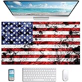 American Flag Desktop Computer Mouse Pad Gaming Mouse Pad Expansion XXL Keyboard Pad 35.4X15.7-inch Laptop Mouse Keyboard Pad Office Desk Decoration